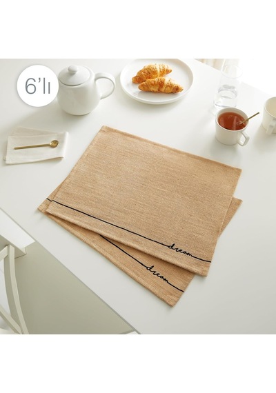 Ocean Home Textile 6'li Dream Jüt Amerikan Servis Seti 45 X 35 Cm Genel