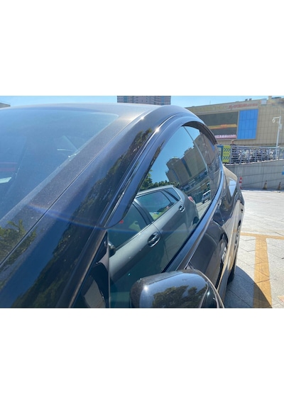 Tesla Model Y 2019-2024 Arası Uyumlu Cam Rüzgarlık 4 Lü Set Siyah Şık Ve Fonksiyonel Tasarım