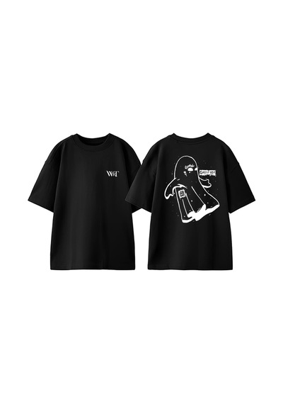 Thewert Lil Peep 4 Tasarım Sırt Baskılı Pamuk Siyah Oversize T-shirt