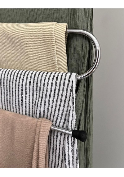 3 Adet Metal Dolap İçi Krom Askı 5 Katlı Paslanmaz Organizer Pantalon Eşarp Etek Askısı Metal Beyaz Diğer