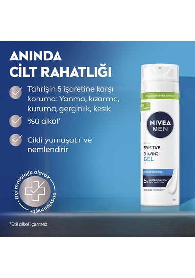 Lexroo Men Erkek Hassas Tıraş Jeli 200 Ml,tahrişe Ve Yanmaya Karşı Koruma,alkolsüz Formül,hassas