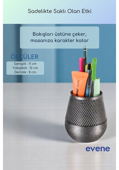 Kalemlik Masa Kalemliği Organizer Kalemlik Gümüş Eskitme Renk Model 89 Çok Renkli