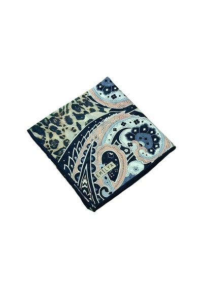 Mim Eşarp Emilya Fres Krep Leopar Desenli Eşarp 90x90 Cm BEj