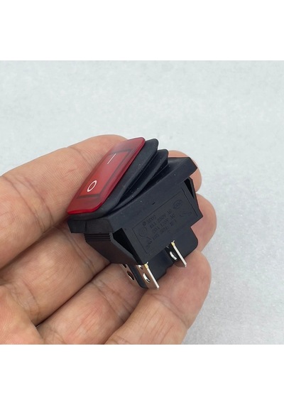 Ic-104w Geniş Körüklü Işıklı Anahtar On-off 4p Kırmızı