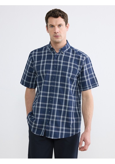 Lcwaıkıkı Classic Lacivert Regular Fit Ekose Armürlü Erkek Gömlek