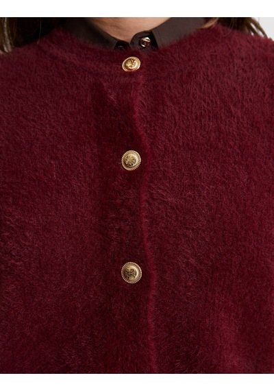 Pierre Cardin Bordo Crop Top Triko Hırka 50331252 Vr014