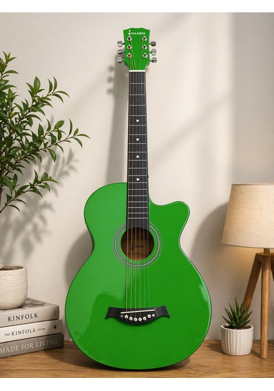 Valares 38c Kesik Kasa Yeşil Akustik Gitar 38 İnç 4/4 Yetişkin Üst Segment Full Setli Askı + Capo + Tuner + Pena + Tel + Temizleme Bezi
