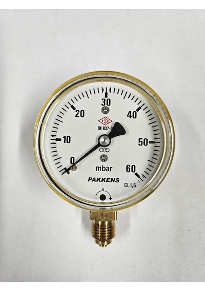 Pakkens Çap 63 Alttan 60 Mbar Diyaframlı Manometre