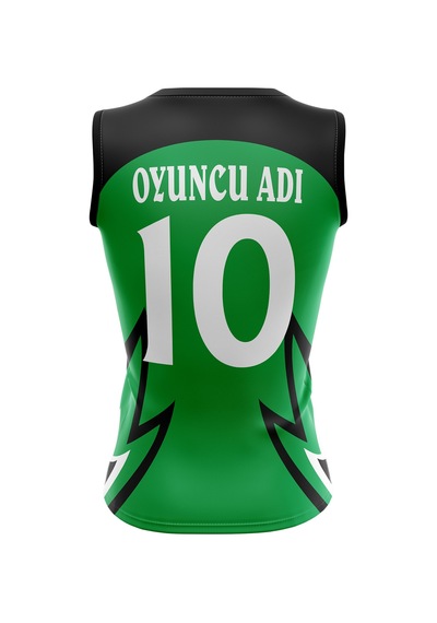 Acr Giyim Voleybol Forması Dijital Baskı Kişiye Özel Tasarım Tek Üst M715 Siyah - Yeşil