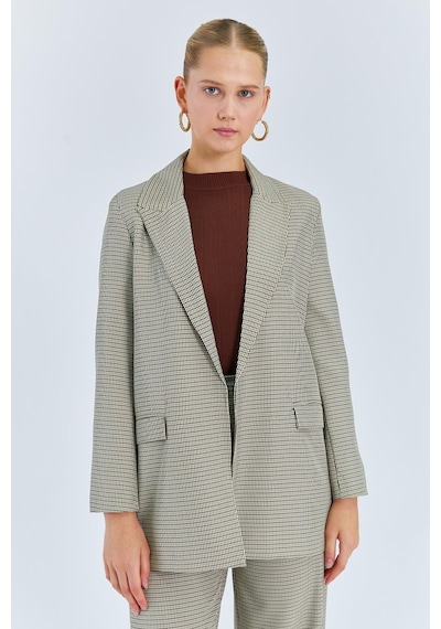 Mixray 4580 Kadın Pitikare Blazer Ceket Vizon