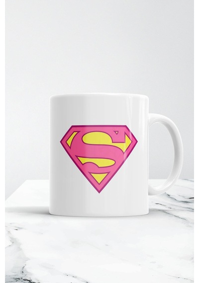 Beyaz Superwoman Kupa Bardak
