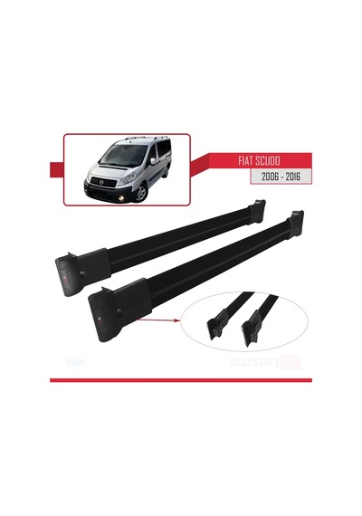Fiat Scudo 2006-2016 Arası Fly Model Ara Atkı Tavan Barı Siyah
