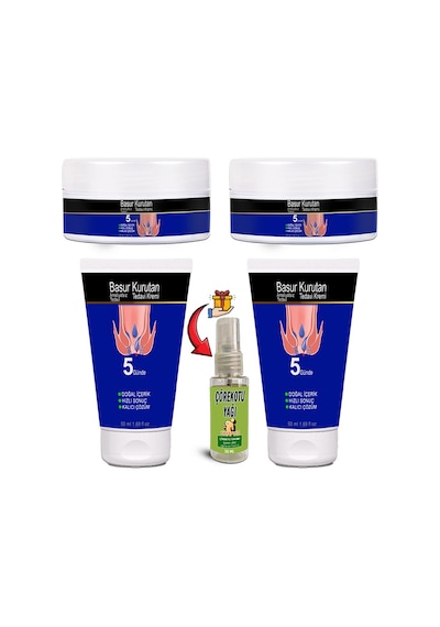 Basurkurutan Kremi 2 Adet Aslanpençesi Kestane Hellebore Ekstraktlar 50 Ml Set + Çörekotu Yağı