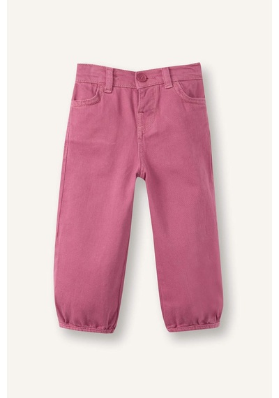 Defacto Regular Fıt Esnek Bantlı Paça Gabardin Pantolon Kız Bebek G8139a526spbr123 Bordo-br123