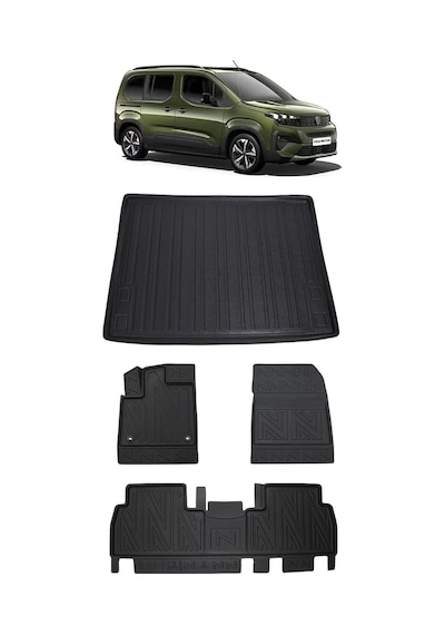 Peugeot Rifter 2026 Model İle Uyumlu 5d Premium Elstra Havuzlu Paspas Ve Bagaj Havuzu Set