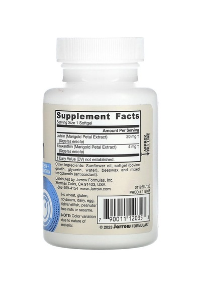 Jarrow Formulas, Lutein, 20 Mg, 120 Softgels