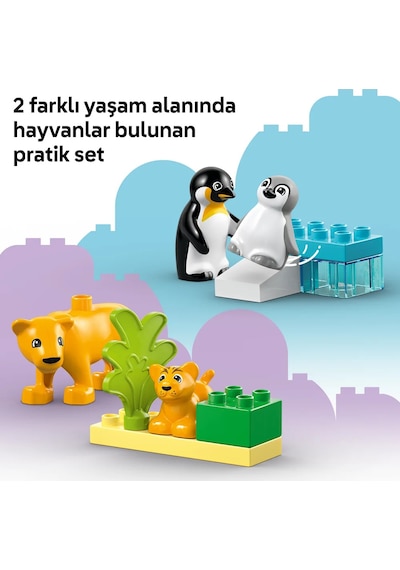 LEGO® DUPLO® Kasabası Vahşi Hayvan Aileleri: Penguenler ve Aslanlar 10442 - 2 Yaş ve Üzeri Küçük Çocuklar için Eğitici Oyuncak Yapım Seti (10P) LEGO® DUPLO® Kasabası Vahşi Hayvan Aileleri: Penguenler ve Aslanlar 10442 - 2 Yaş ve Üzeri Küçük Çocuklar için Eğitici Oyuncak Yapım Seti (10P)