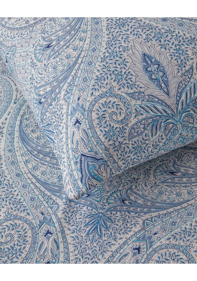 English Home Boho Chic Pamuk Çift Kişilik Çarşaflı Nevresim Takımı 200x220 Cm Mavi Mavi