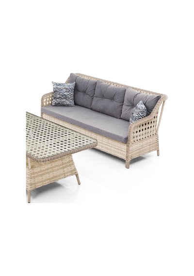 Kuğu Garden Kapadokya Maxi Balkon, Bahçe, Cafe Rattan Koltuk Takımı 3 1 1 Masa Renk: Aln Rattan, Antrasit Kumaş Aln 1