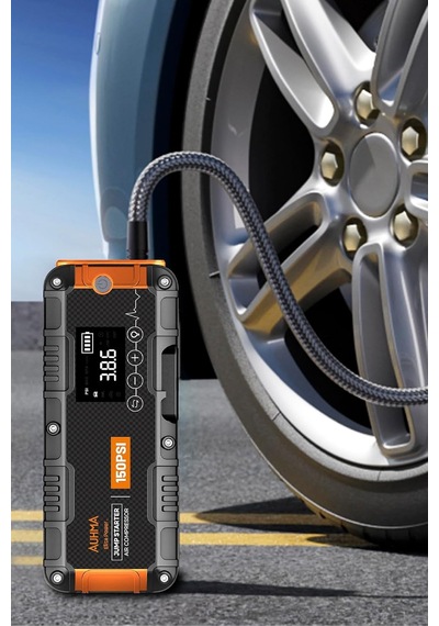 A9955 16000mah Akü Takviye Ve Hava Kompresörü - 150 Psı Powerbank Özellikli