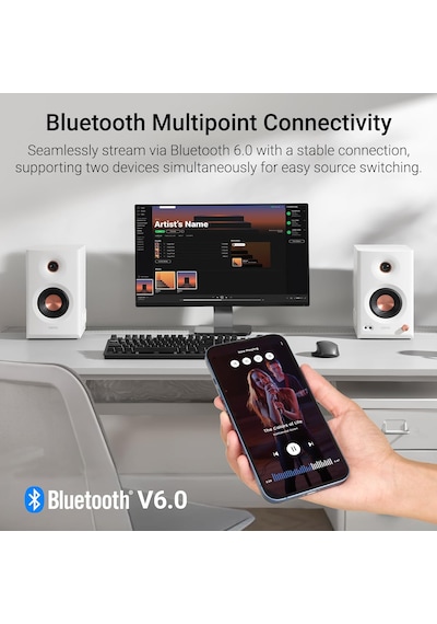 Edifier Mr5 Tri-amped Powered Stüdyo Monitör Hoparlörü 110w Rms - Beyaz