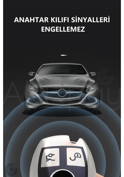 Mercedes A B C E S G Serisi Gl Gla Glc Cla Cls Amg Parlak Tpu Anahtar Kılıfı Gümüş