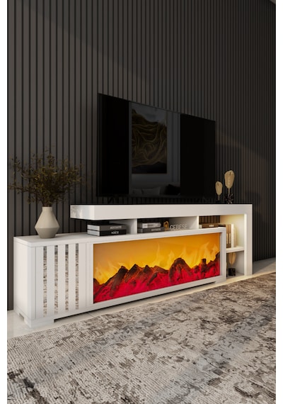 Dekoratif Yapay Şömine Ve Tv Ünitesi 160 Cm X 52 Cm ,kumandalı, B
