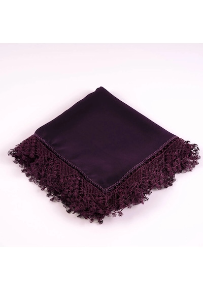 İğne Oyalı Şal Namaz Örtüsü, 144x68 Cm. Mor Mor