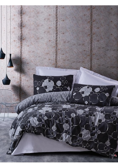 Cotton Box Dark Tek Kişilik Nevresim Takımı Round Gri