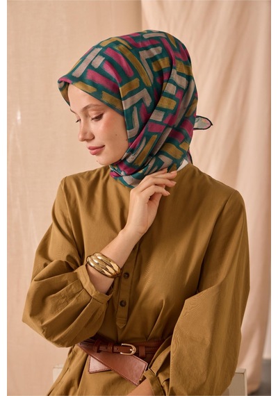 Silk Home Soft Eşarp 73096-21 Yeşil, Hardal, Pembe, Vizon