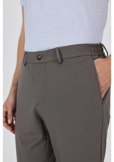 İmza Koyu Vizon Esnek Yandan Cepli Casual Slim Fit Jogger Pantolon 1003250162 Koyu Vizon