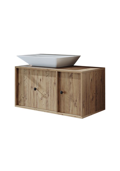 Gusto Ayaksız Lavabolu Mdf 90 Cm Çekmeceli Banyo Dolabı Atlantik Çam
