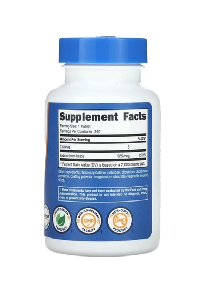 Nutricost Kelp Capsules, 325mcg Of Iodine, 240 Tablets Aromasız