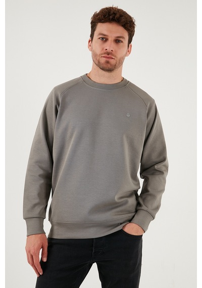Buratti Streç Pamuklu Relaxed Fit Bisiklet Yaka 2'Li Paket Erkek Sweat 5901210S2 Açık Haki-Haki