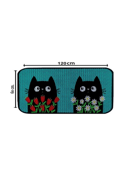 Aktunç Elekli Tuvalet Desenli Önü Kedi Kumu Paspası 60x120 Cm Desen 7