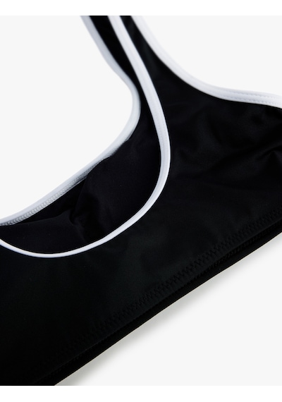Koton Kontrast Detaylı Bralet Spor Bikini Üstü Siyah 6sak10064mm