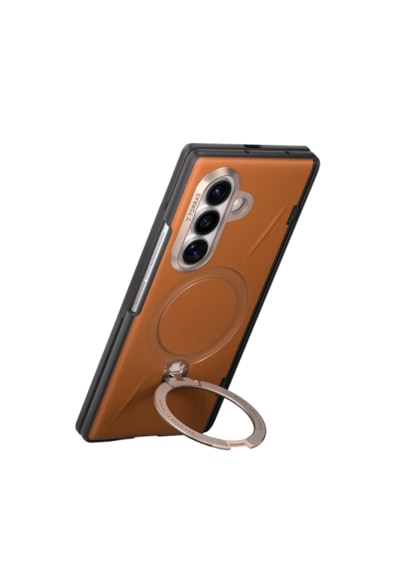 Torras Samsung Galaxy Uyumlu Z Fold 8 Ultra Ostand Q3 Vegskin 2 Adet Ekran Koruyuculu Magsafe Kılıf Kahverengi