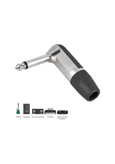 Powermaster Pm-11254 6.3 Mm Mono L Tip Plastik Gövde Metal Uç Gitar Jack