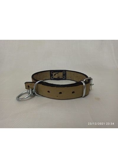 Zilli Avci Deri Köpek Tasması̇ Tek Zilli 45-60 CM Boylarinda En 3 Siyah