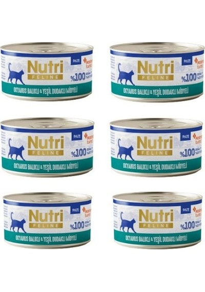 Nutri Feline Gurme Seri: Midyeli & Okyanus Balıklı Tahılsız Pate 6x70g - Eşsiz Lezzet Şöleni Nutri Feline Gurme Seri: Midyeli & Okyanus Balıklı Tahılsız Pate 6x70g - Eşsiz Lezzet Şöleni