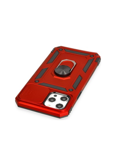 Apple iPhone Uyumlu 12 Pro Max Kılıf Pars Lens Yüzüklü Silikon - Kırmızı Bzsxx00 1
