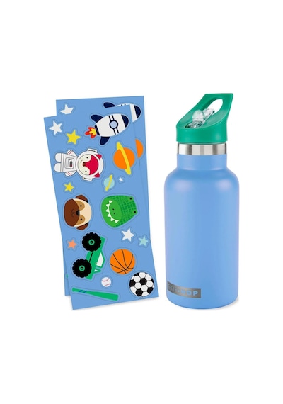 Skip Hop Spark Style Paslanmaz Çelik Stickerlı Suluk Mavi 380ml Mavi
