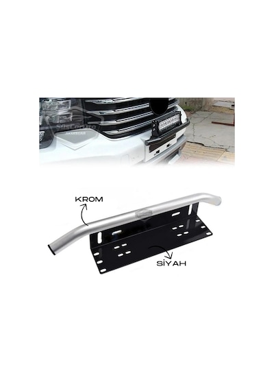 Her Araca Uyumlu Plaka Altlığı Ve Koruma Demiri Sis Ayağı Suv 4x4 Off Road Led Montaj Braketi Plakalık Led Bağlantı Ayağı Krom 00 Şüscaroto Aksesuar