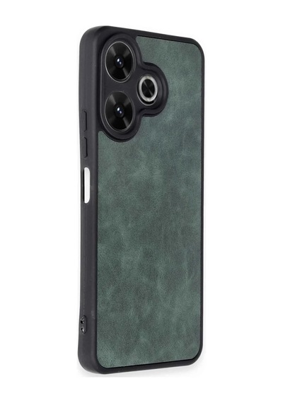 Xiaomi Redmi 13 4g Uyumlu Kılıf Aras Deri Kapak - Koyu Yeşil