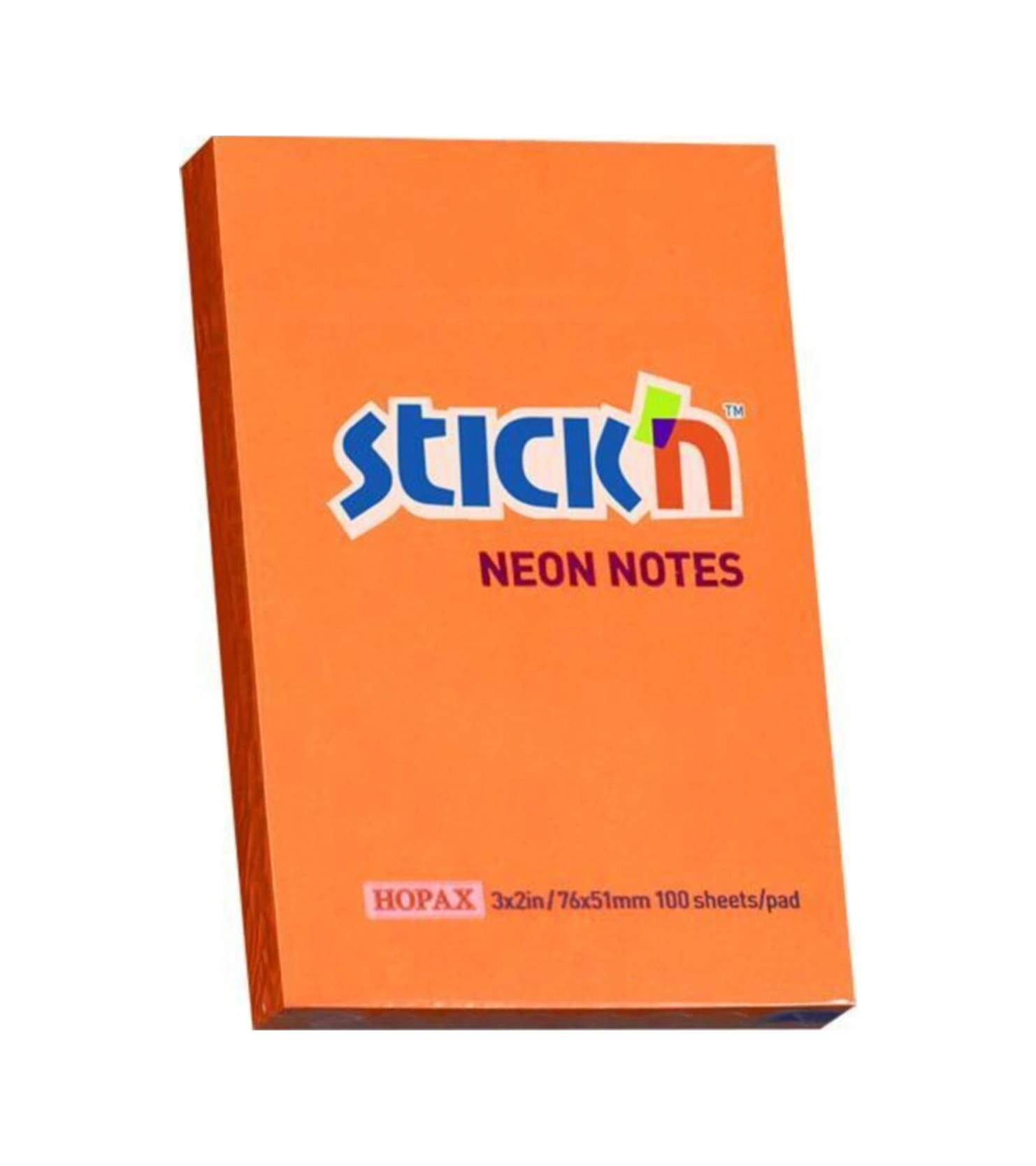 Stickn 76x51mm Yapışkanlı Not Kağıdı Neon Turuncu 100 Yaprak 12 Paket 21160