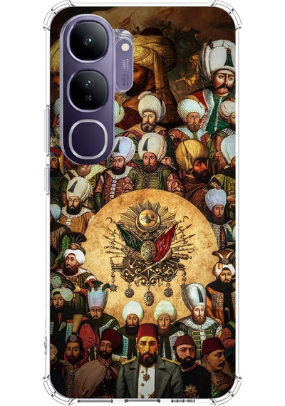 Vivo V40 Lite Uyumlu Osmanlı Padişahları Baskılı Silikon Kılıf Renkli