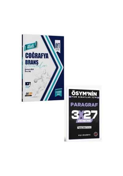 Hız Ve Renk 2027 Ayt Coğrafya 45 X 6 Denemeleri+ Evp Akademi Paragraf