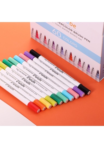 Platube Çift Taraflı Brush Pen 60’lı Marker Kalem Seti Bullet Jurnal Mandala Eskiz Boyama Seti