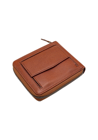 Westpolo Lion Unisex Kağıt Para Ve Bozuk Para Bölmeli Hakiki Deri Cüzdan Kartlık - Taba Taba