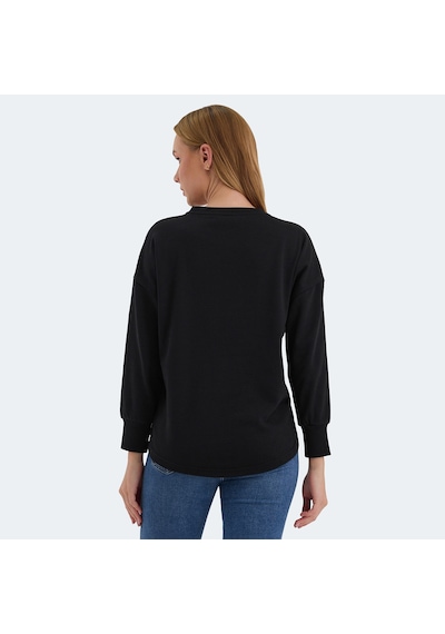 Slazenger VITAL Oversize Kadın Oversıze Siyah Sweatshirt